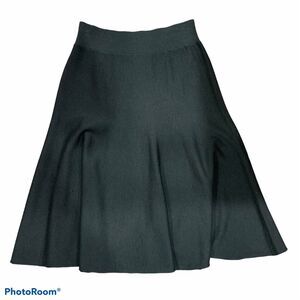 Worth Sz P XS Wool Blend Black Swing Skirt Stretch Designer Knee Length Women’s